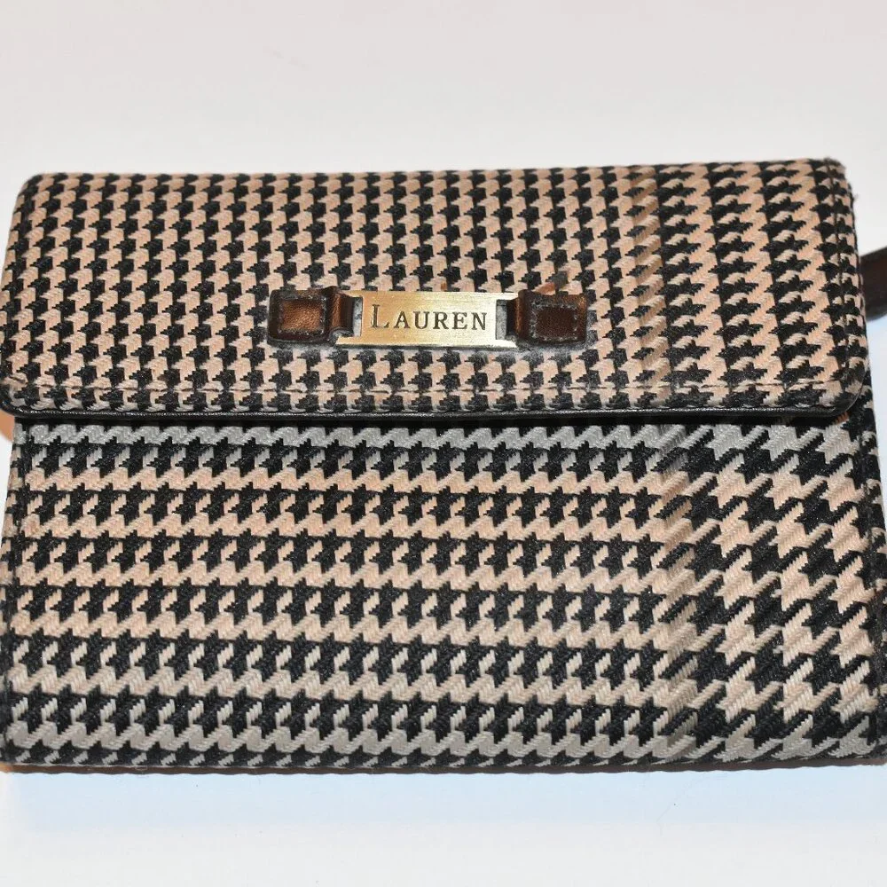Vintage Ralph Lauren Houndstooth trifold wallet